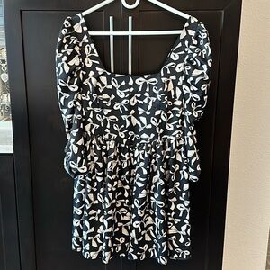 For Love and Lemons Bow Print Angelica Party Dress